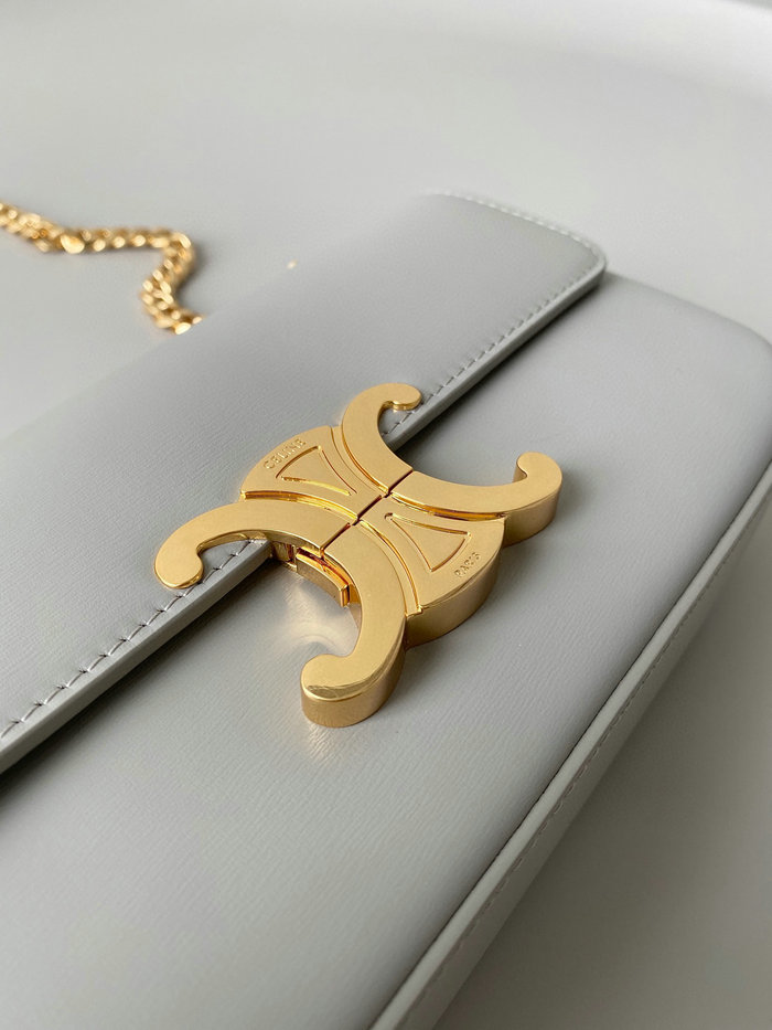 Celine Chain Shoulder Bag Triomphe Grey C35027