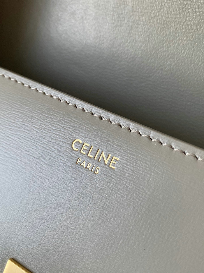 Celine Chain Shoulder Bag Triomphe Grey C35027