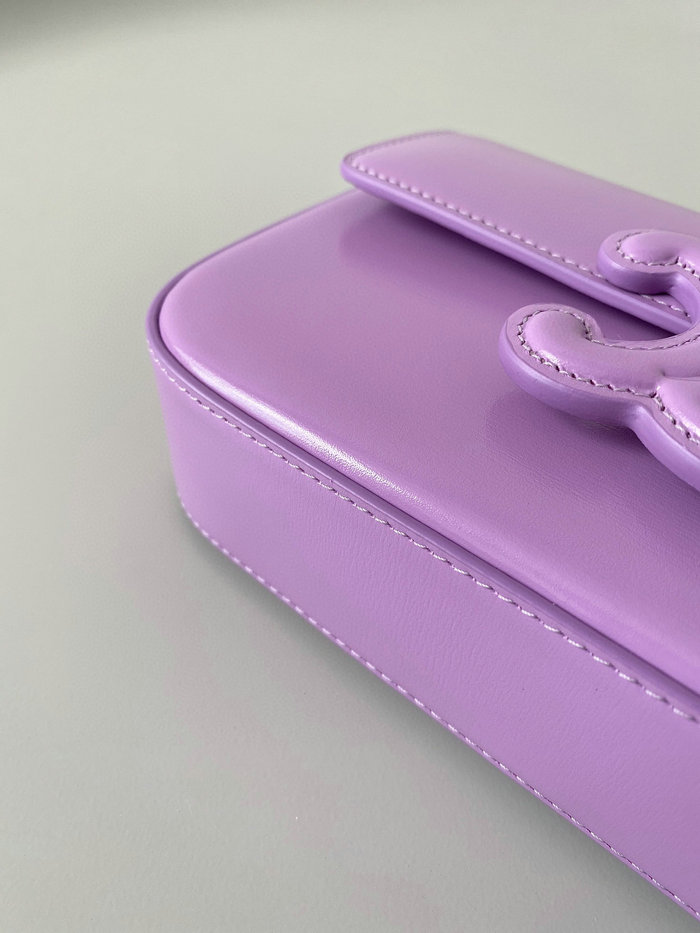 Celine Chain Shoulder Bag Triomphe Purple C35026