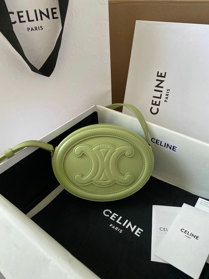 Celine Crossbody Oval Purse Cuir Triomphe Green C35507