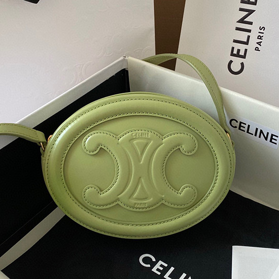 Celine Crossbody Oval Purse Cuir Triomphe Green C35507