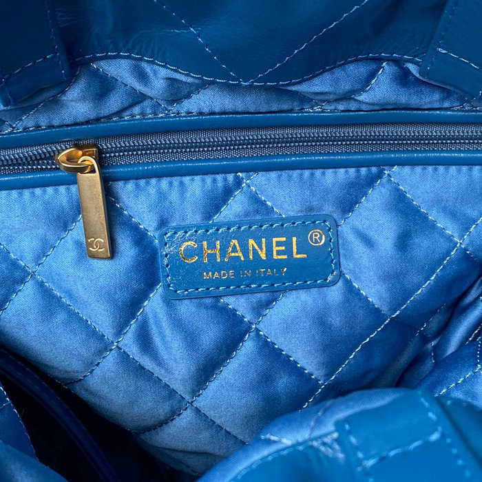 Chanel Calfskin Shopping Tote Blue AS3133