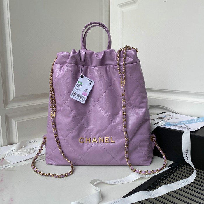 Chanel Calfskin Shopping Tote Purple AS3133