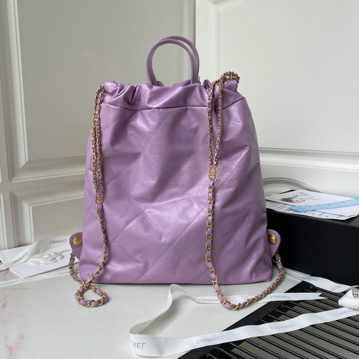 Chanel Calfskin Shopping Tote Purple AS3133