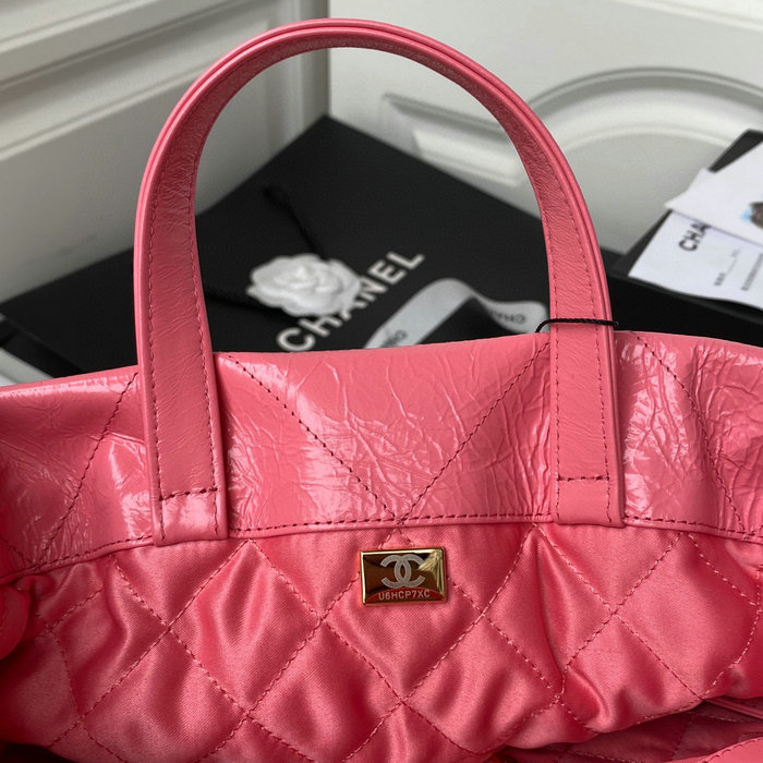 Chanel Calfskin Shopping Tote Rose AS3133