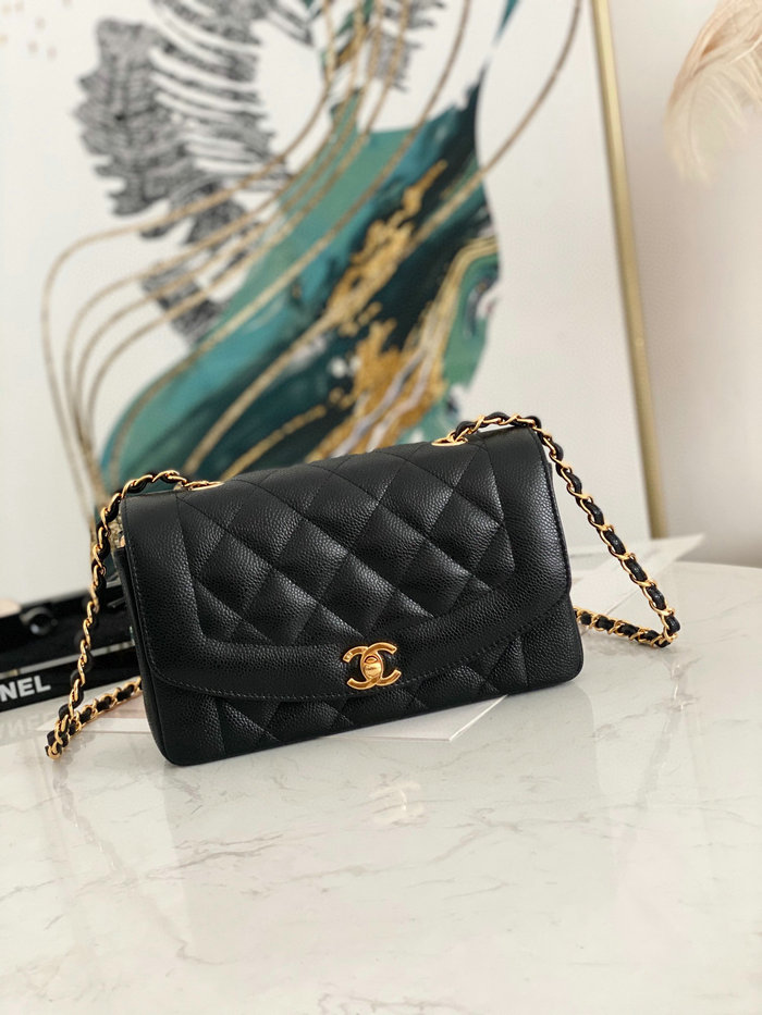 Chanel Grained Calfskin Flap Bag Black A87062