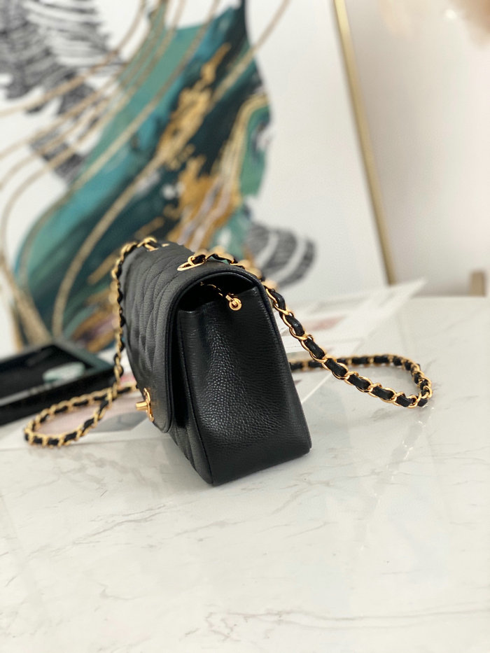 Chanel Grained Calfskin Flap Bag Black A87062