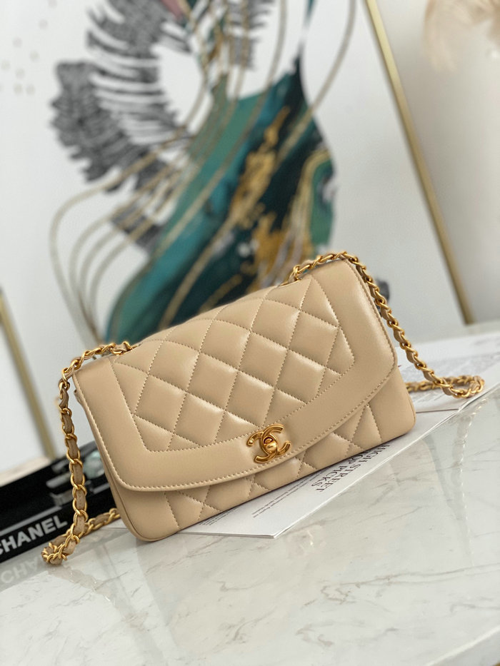 Chanel Lambskin Flap Bag Beige A87062