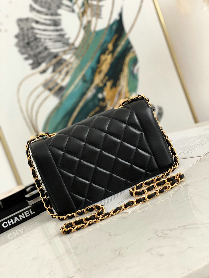 Chanel Lambskin Flap Bag Black A87062