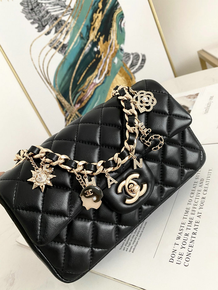 Chanel Lambskin Flap Bag Black AS2326