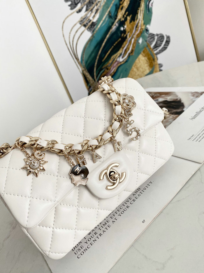 Chanel Lambskin Flap Bag White AS2326