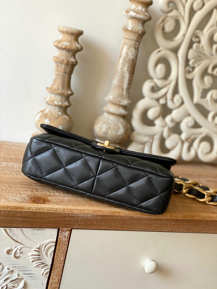 Chanel Lambskin Large Flap Bag Black AS3215