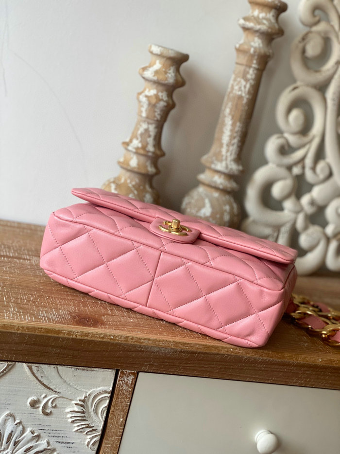 Chanel Lambskin Large Flap Bag Pink AS3215