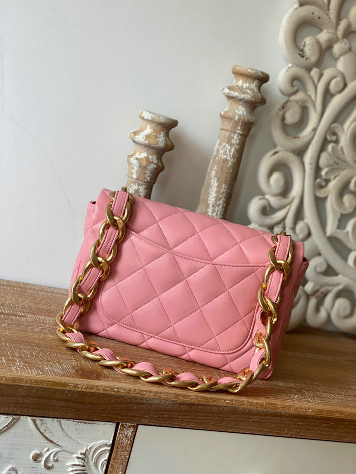 Chanel Lambskin Large Flap Bag Pink AS3215