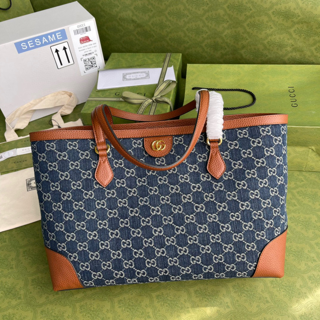 Gucci Ophidia GG Medium Tote Denim 631685