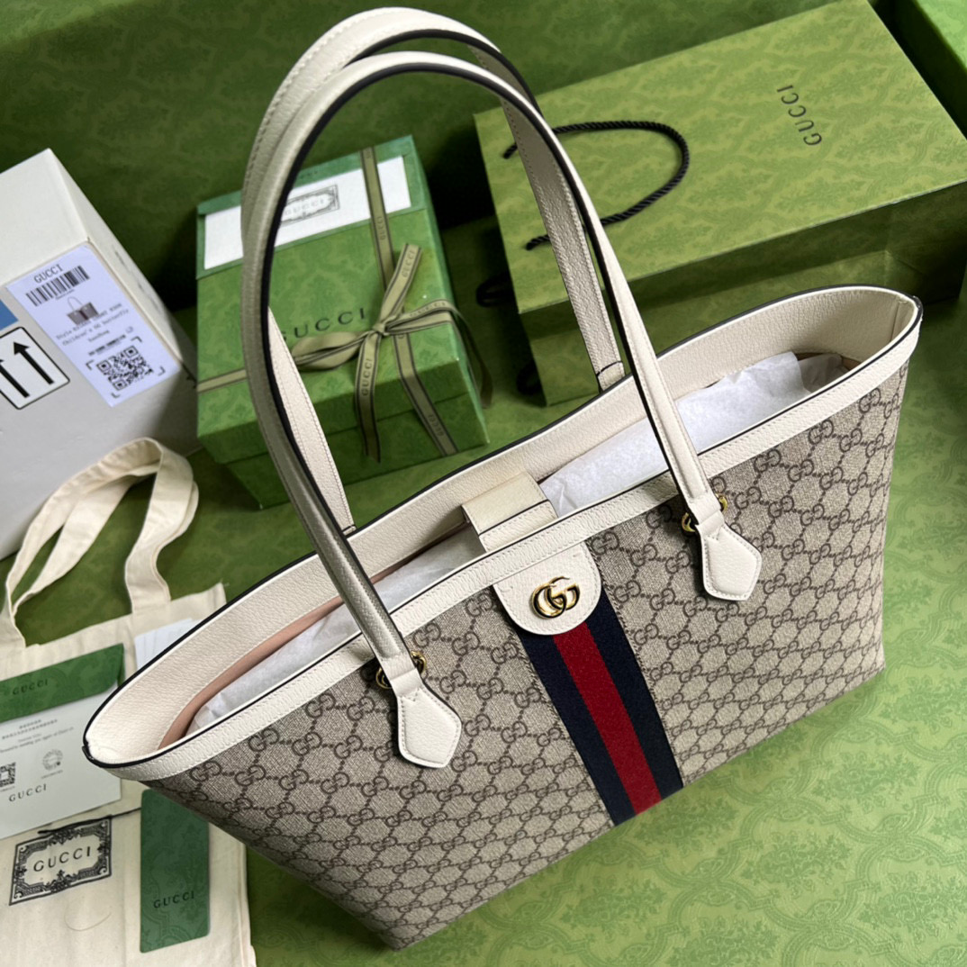 Gucci Ophidia GG Medium Tote White 631685