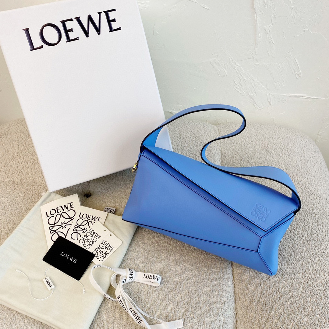 Loewe Puzzle Hobo Shoulder Bag Blue L51067