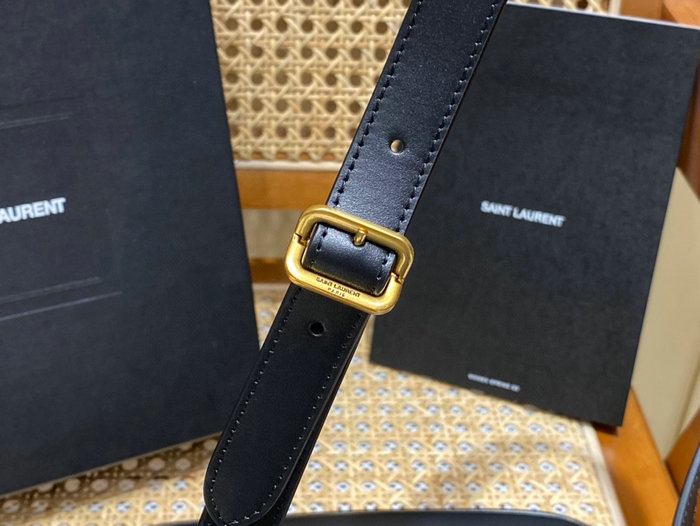 Saint Laurent Charlie Leather Cross-body Bag Black 684742