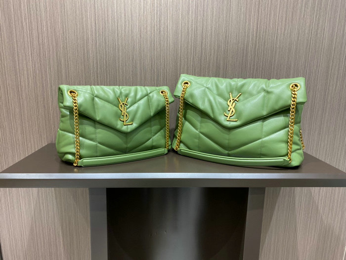 Saint Laurent Loulou Puffer Medium Bag Green 577475