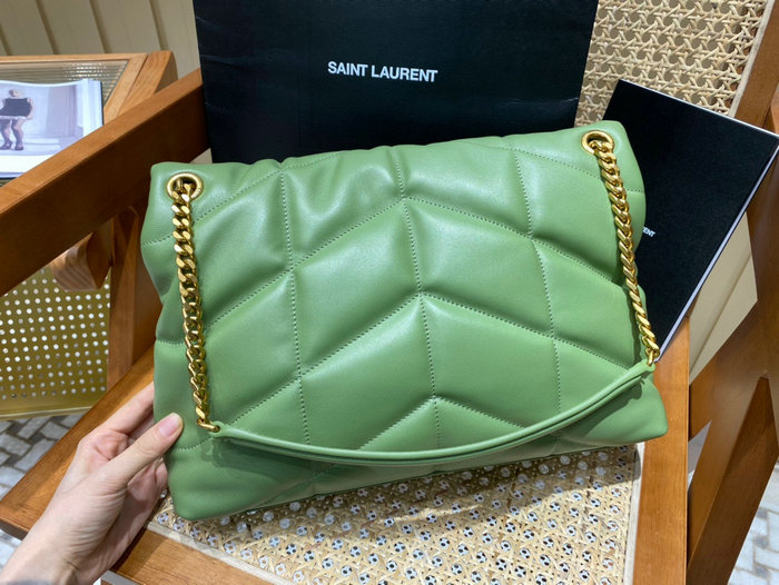 Saint Laurent Loulou Puffer Medium Bag Green 577475