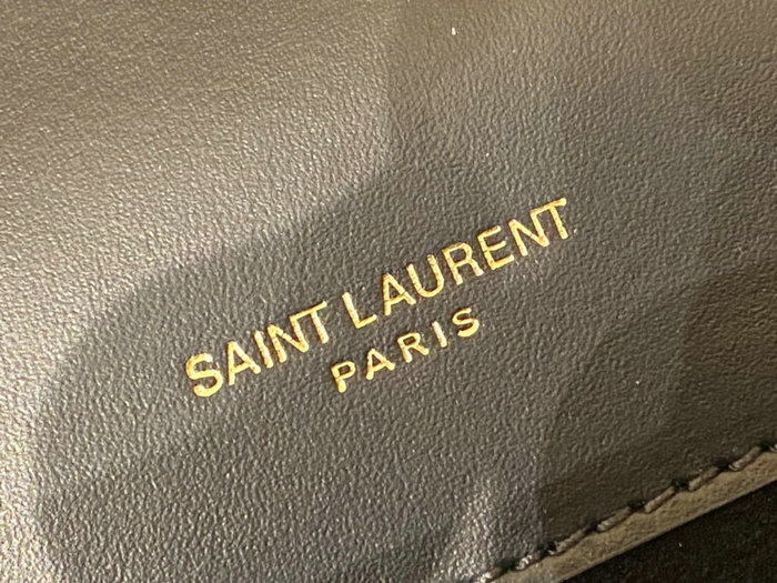 Saint Laurent Monogram Smooth Kate Tassel Bag Black with Gold 354119