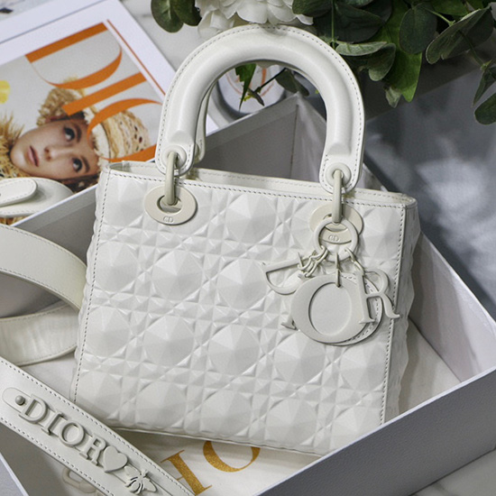 Small Lady Dior My Abcdior Bag White DM6004