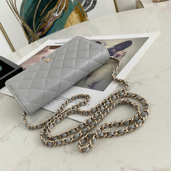 Chanel Grained Calfskin WOC Chain Wallet Gold AS0250
