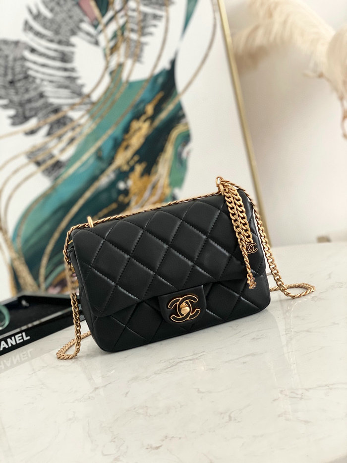 Chanel Lambskin Flap Bag Black AS3114