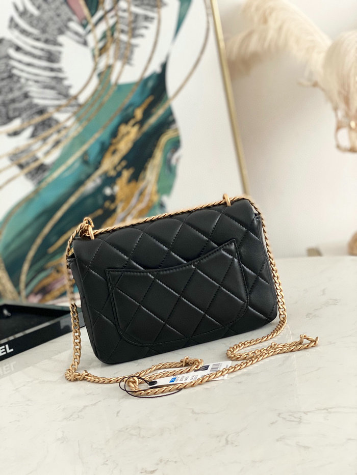 Chanel Lambskin Flap Bag Black AS3114