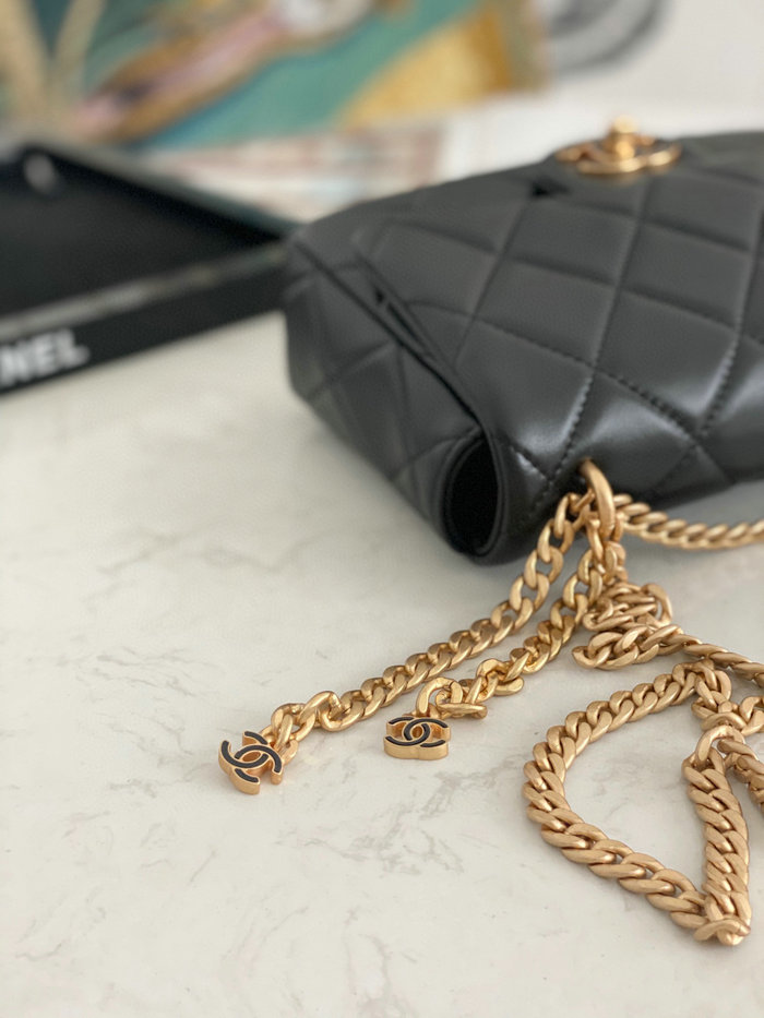 Chanel Lambskin Flap Bag Black AS3114