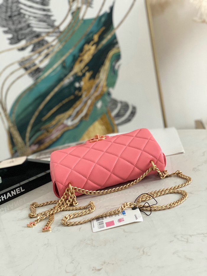 Chanel Lambskin Flap Bag Pink AS3114