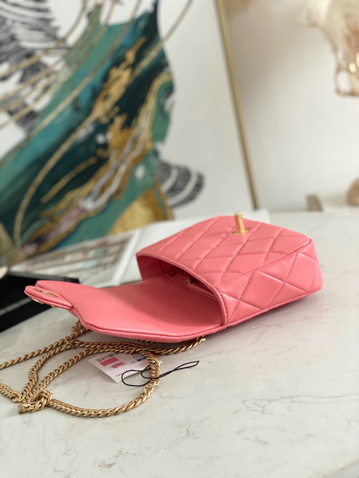 Chanel Lambskin Flap Bag Pink AS3114