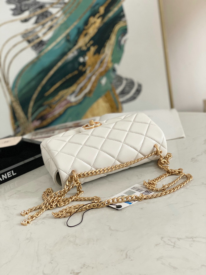 Chanel Lambskin Flap Bag White AS3114