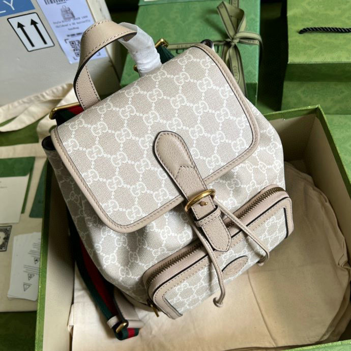 Gucci Backpack with Interlocking G White 674147