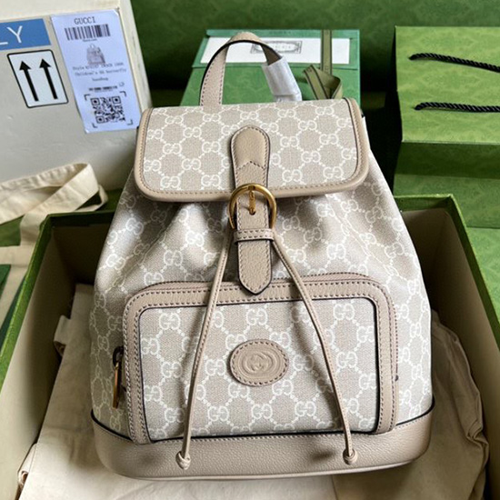 Gucci Backpack with Interlocking G White 674147