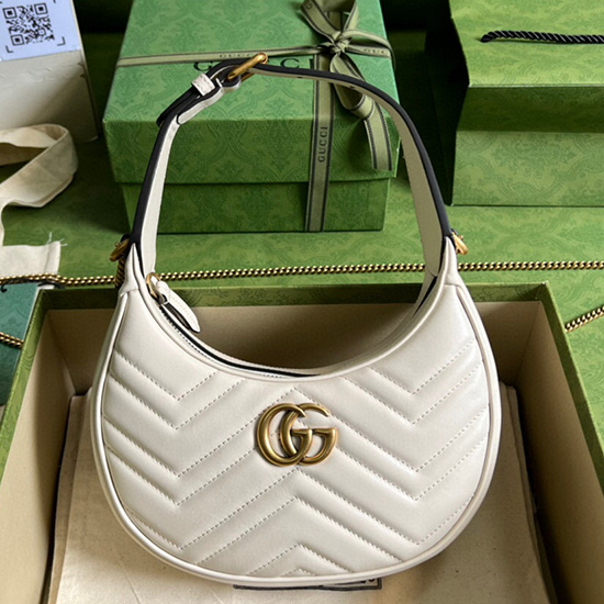 Gucci GG Marmont half-moon-shaped mini bag white 699514