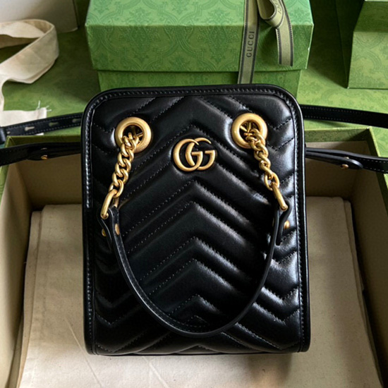Gucci GG Marmont matelasse mini bag Black 696123