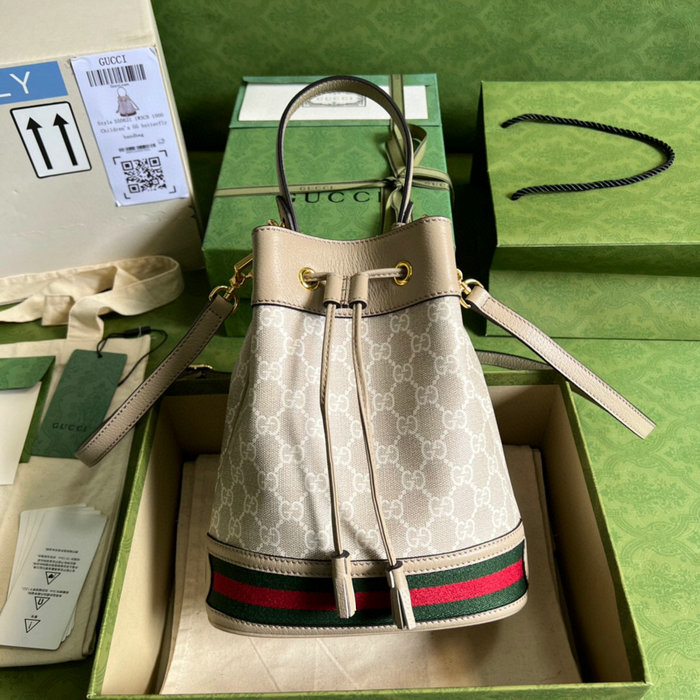 Gucci Ophidia Small GG Bucket Bag White 550621