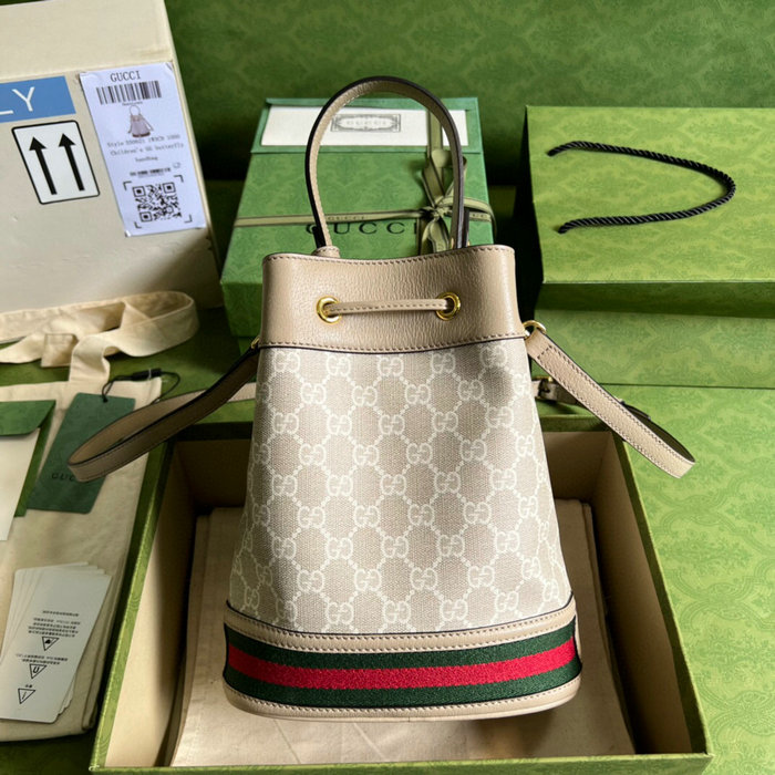 Gucci Ophidia Small GG Bucket Bag White 550621