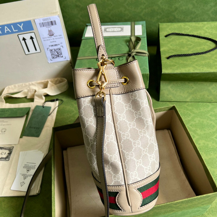 Gucci Ophidia Small GG Bucket Bag White 550621