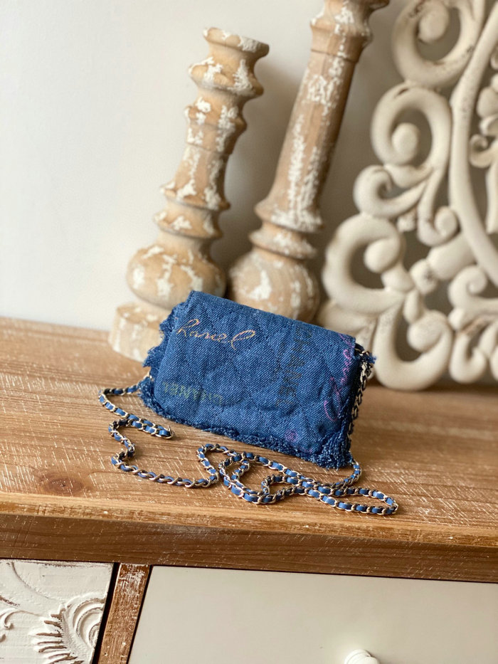 Chanel Denim Shoulder Bag Black AS2623
