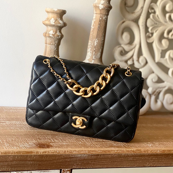 Chanel Lambskin Flap Bag Black AS3110