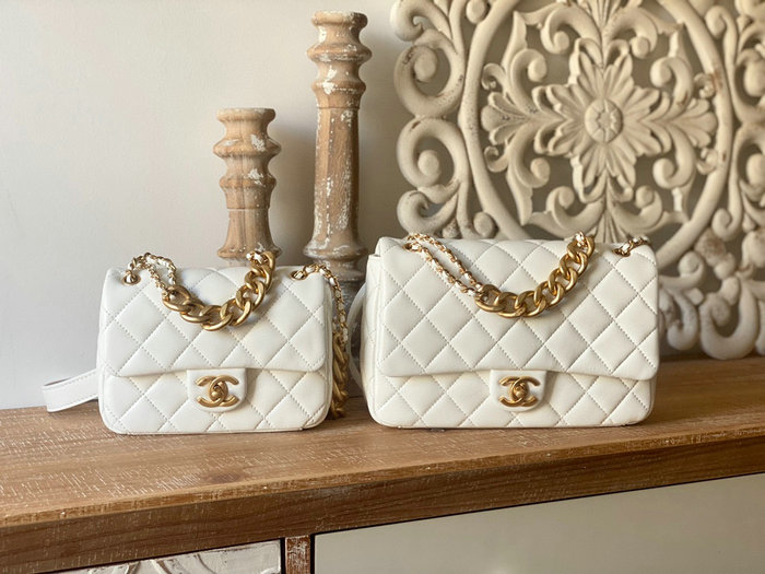 Chanel Lambskin Flap Bag White AS3110