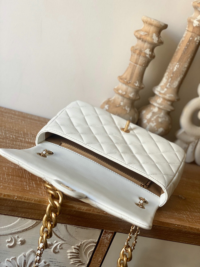 Chanel Lambskin Flap Bag White AS3110