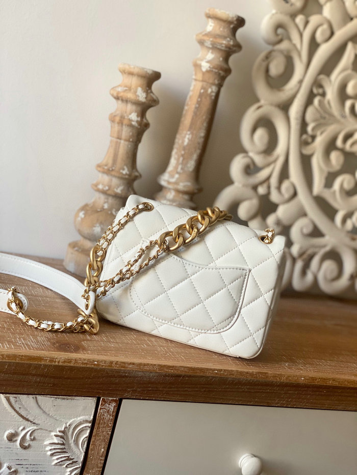 Chanel Lambskin Small Flap Bag White AS3109