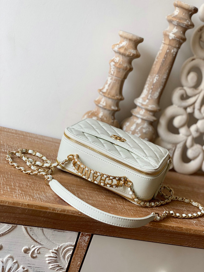 Chanel Vanity Case Bag White AP3222