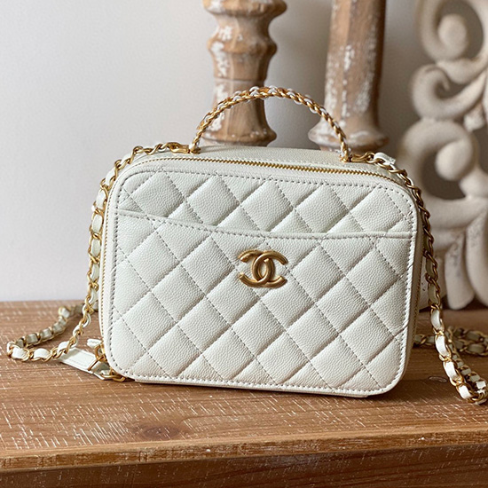 Chanel Vanity Case Bag White AP3222