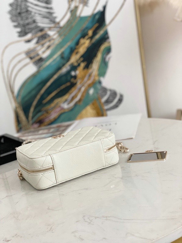 Chanel Vanity Case Bag White AS3168