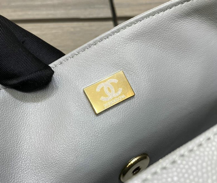 Classic Chanel Grained Calfskin Small Flap Bag Grey CF1116