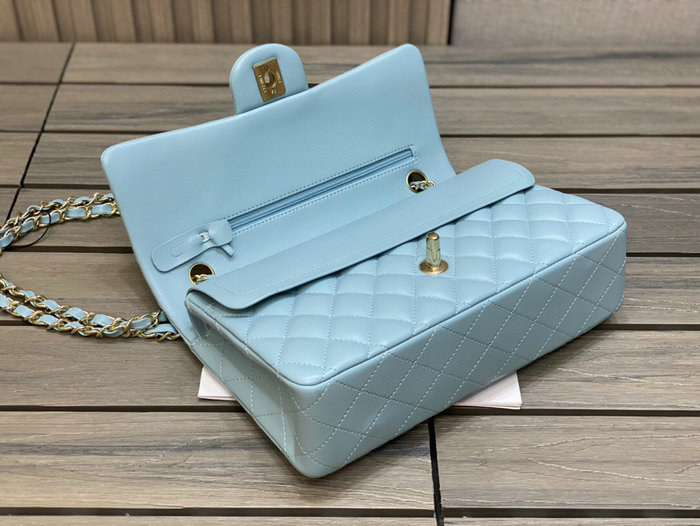 Classic Chanel Lambskin Medium Flap Bag Blue CF1112
